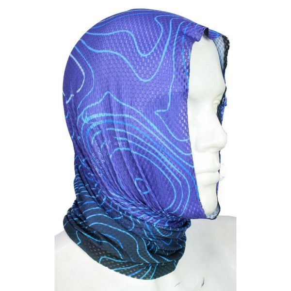Cogote Microperforado Curvas Nivel Azul Multifuncional