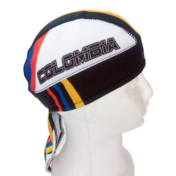 Pañoleta de Ciclismo Estampada Resortada Colombia23 Blanca-Negra
