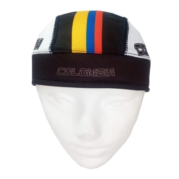 Pañoleta de Ciclismo Estampada Resortada Colombia23 Blanca-Negra - Imagen 2