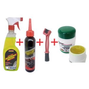 Kit Mantenimiento Bicicleta con Grasa Verde Pro 180 gms+Lubricante+Cepillo+desengrasante